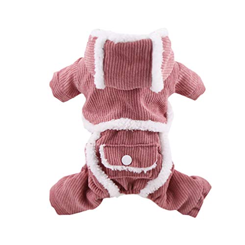 Angyu Mit Kapuze Hund Pullover Haustier Kleidung Katze Niedlich Warme Welpen Bulldogge Festival Jumper Outfit (Pink,M) von Angyu