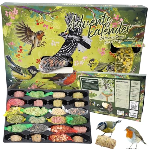 ADVENTSKALENDER 2024 mit 24 Snacks für Wildvögel. Geschenk für Gärtner, Kinder, Großeltern und Naturliebhaber. Fördern Sie die Biodiversität und genießen Sie die Vogelbeobachtung im Winter. (Deutsch) von Ani'Nat NATURE ANIMALE