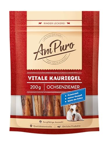 AniPuro 200g Vitale Kauriegel, Snack aus Ochsenziemer, hochwertig und getreidefrei, Leckerli mit hohem Proteingehalt, für große und kleine Hunde von Ani Puro