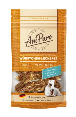 AniPuro 100g Würstchen-Leckerei vom Huhn, Belohnungssnack, hochwertig, getreidefreie Rezeptur, tierisches Monoprotein, für große und kleine Hunde von Ani Puro