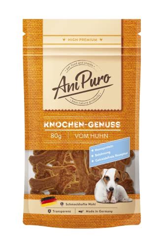 AniPuro 80g Knochen-Genuss vom Huhn, Belohnungssnack, hochwertig, getreidefreie Rezeptur, tierisches Monoprotein, für große und kleine Hunde von Ani Puro