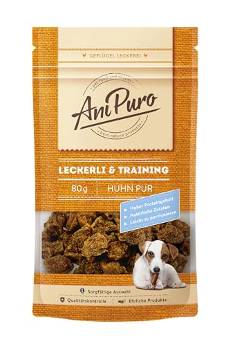 AniPuro 80g Leckerli & Training vom Huhn, Belohnungssnack, hochwertig, getreidefreie Rezeptur, tierisches Monoprotein, hoher Proteingehalt, für große und kleine Hunde von Ani Puro