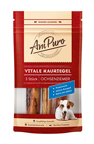 AniPuro 50g Vitale Kauriegel, Snack aus Ochsenziemer, hochwertig und getreidefrei, Leckerli mit hohem Proteingehalt, für große und kleine Hunde von Ani Puro