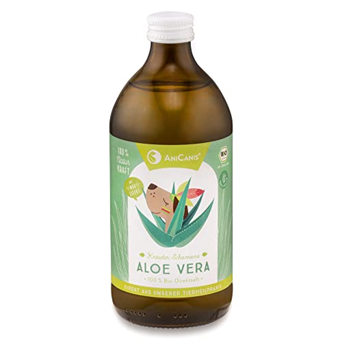 AniCanis Bio Aloe Vera Direktsaft für Hunde - Aloevera flüssig - Immunsystem, Darm, Haut - Nahrungsergänzung Futterzusatz - 500ml von AniCanis