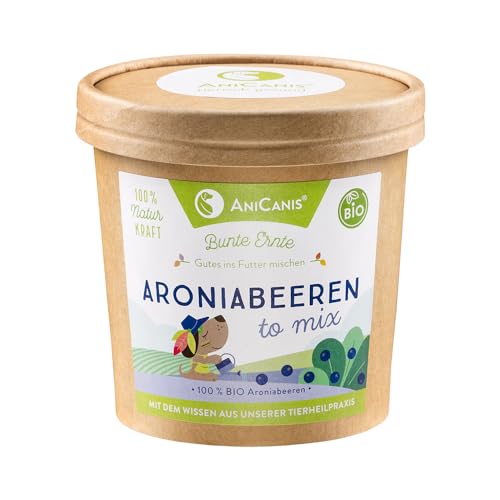 AniCanis Bio Aroniabeeren für Hunde - Aronia Beeren getrocknet - Obst Beerenobst Früchte - Multivitamine Mineralien Antioxidantien - Barf Futterzusatz - 150g von AniCanis