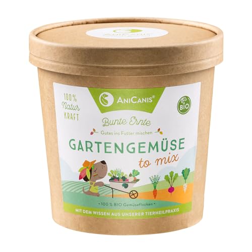 AniCanis Bio Gartengemüse Gemüseflocken für Hunde - Gemüse Flocken getrocknet - Karotten, Zucchini, Spinat, Pastinake, Rote Beete - Barf Flockenfutter - 175g von AniCanis