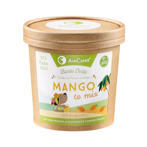 AniCanis Bio Mango für Hunde - Mangowürfel getrocknet - Obst Früchte - Ballaststoffe Antioxidantien Vitamine Mineralien - Barf Futterzusatz - 150g von AniCanis