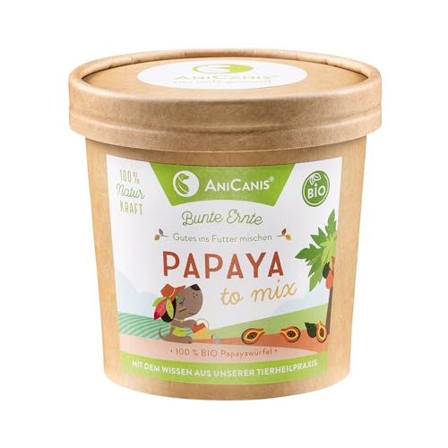 AniCanis Bio Papaya für Hunde - Papayawürfel getrocknet - Obst Früchte - Multivitamine Mineralien Antioxidantien - Barf Futterzusatz - 100g von AniCanis