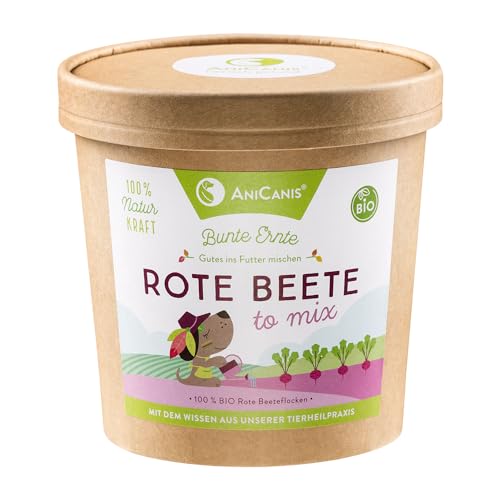 AniCanis Bio Rote Beete Flocken für Hunde - Gemüseflocken getrocknet - Gemüse - Multivitamine Mineralien Antioxidantien - Barf Flockenfutter Futterzusatz - 175g von AniCanis