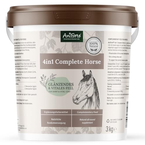 AniForte 4in1 Complete für Pferde 3kg - Natürliche Rundumversorgung mit Bierhefe BT, Hagebutte, Kieselgur, Präbiotika Topinambur, Vitamine & Mineralstoffe von AniForte