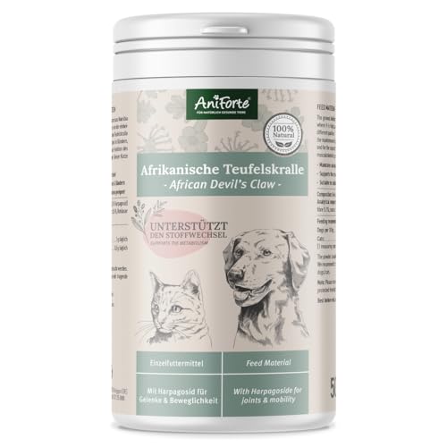 AniForte Afrikanische Teufelskralle für Hunde & Katzen 500g - Teufelskrallen Pulver für Sehnen & Bänder, Gelenkpulver zur Unterstützung der Beweglichkeit & Gelenkfunktion von AniForte