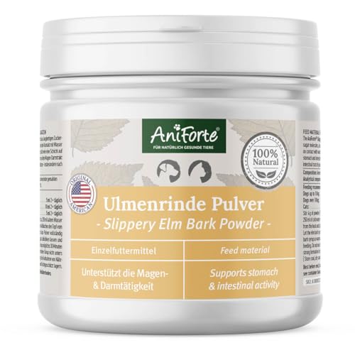 AniForte Amerikanische Ulmenrinde Pulver für Hunde & Katzen 100g - Nach Durchfall & Erbrechen, natürliche Unterstützung von Darmflora & Magen-Darm-Trakt, Slippery Elm Bark von AniForte