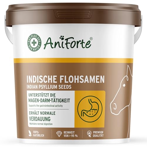 AniForte Flohsamen für Pferde 3kg - Reich an Ballaststoffen & Schleimstoffen, Indische Rohkost Qualität, Reinigung Magen-Darm-Trakt, Einzelfuttermittel von AniForte