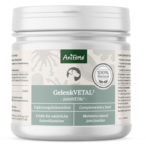 AniForte Gelenk-VETAL 3 Gelenkpulver für Hunde 250g - Naturprodukt mit Grünlippmuschel-Pulver, Fisch Kollagen & Teufelskralle, Für Gelenke & Bewegung von AniForte