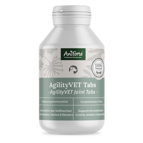 AniForte Gelenktabletten Hund AgilityVet 120 Stück - Natürlich & getreidefrei, fördert Mobilität & Bewegung, Gelenktabletten für Hunde mit Grünlippmuschel, Kollagen, Omega 3 & Teufelskralle von AniForte