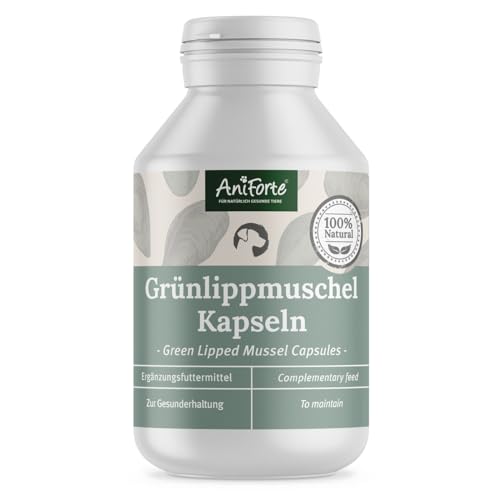 AniForte Grünlippmuschel Kapseln für Hunde 100 Stück - Grünlippmuschel Hund, Gelenktabletten mit Grünlippmuschelpulver in Vollfettqualität 10,2%, für Gelenke & Agilität von AniForte