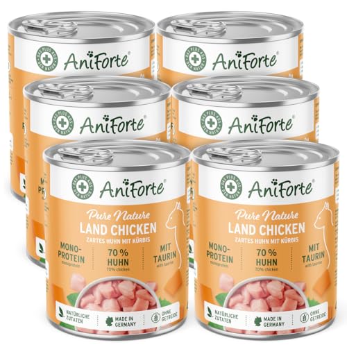 AniForte Land Chicken Nassfutter für Katzen 6 x 400 g – Natürliches Katzenfutter nass getreidefrei, viel frisches Huhn & Gemüse, Katzennassfutter getreidefrei, Futter für Katzen, Wet cat Food von AniForte