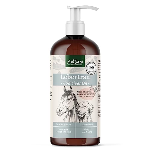 AniForte Lebertran für Hunde & Pferde 1L - Natürliches Lebertranöl für Knochenaufbau & Immunsystem, Barf Öl mit Vitaminen & Omega 3 von AniForte