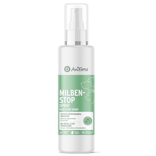 AniForte Milbenspray für Hunde & Katzen 100 ml - Antimilbenspray zur effektiven Abwehr von Insekten, Parasiten & Ungeziefer, Milbenstop & Milbenschutz bei Milbenbefall von AniForte