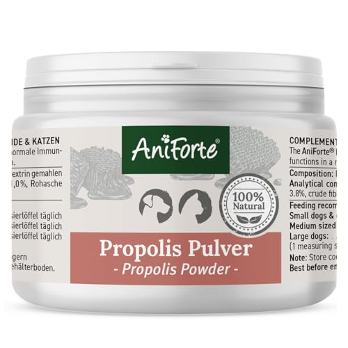 AniForte Propolis Pulver für Hunde & Katzen 20g - Natürliches Propolispulver zur Unterstützung von Immunsystem, Abwehrkräfte & vitaler Haut von AniForte