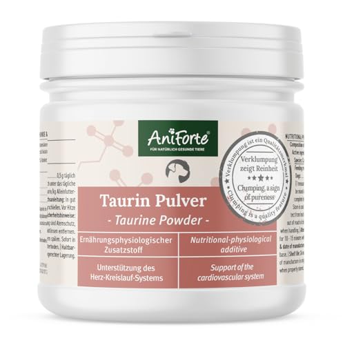 AniForte Taurin für Hunde 100g - 100% rein, Aminosäuren unterstützen Abwehrkräfte & Zellstoffwechsel, zur Erhaltung von Herzfunktion & Herzkreislaufsystem von AniForte