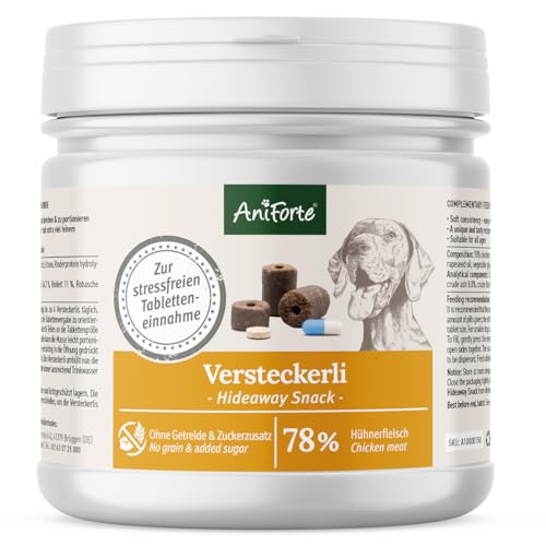 AniForte Versteckerlis für Hunde 40 Stk/250 g – Formbarer Hundesnack zum Verstecken von Tabletten & Kapseln, einfache & stressfreie Tabletteneinnahme für Hunde von AniForte