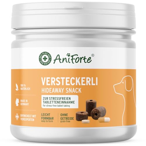 AniForte Versteckerlis für Hunde 40 Stk/250 g – Formbarer Hundesnack zum Verstecken von Tabletten & Kapseln, einfache & stressfreie Tabletteneinnahme für Hunde von AniForte