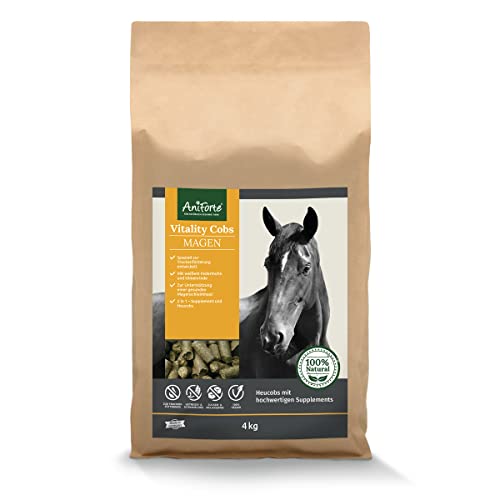 AniForte Vitality Cobs 2 in 1 Heucobs & Magen Pferd 4kg – Federmohn & Ulmenrinde Pferd, Slippery elm bark, Magenprobleme, Magenkräuter Pferd, Kräuter Pferd, magenschutz Pferd, Pferd Magen von AniForte