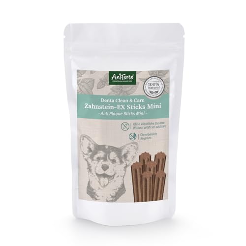 AniForte Zahnstein-EX Mini Sticks 160 g - Natürlicher Zahnpflegesnack für Hunde, getreidefreier Hundeleckerli zur Zahnreinigung, Zahnsteinentferner gegen Maulgeruch von AniForte