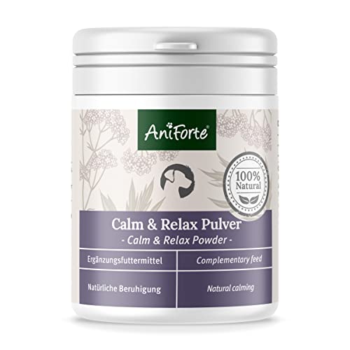 AniForte natürliche Beruhigung für Hunde Calm & Relax 100g - Natürliches Beruhigungsmittel zur Entspannung & Ruhe, Heilpflanzen bei Angst, Stress, Unruhe, Überreizung, Nervosität, Silvester & Reisen von AniForte