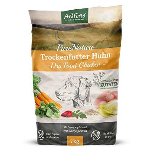 Natürliches Hunde Trockenfutter Huhn 7kg - Zartes Huhn mit Reis & Gemüse, 100% Natur & glutenfrei, für Allergiker, reich an Vitaminen, ohne künstliche Vitamine von AniForte