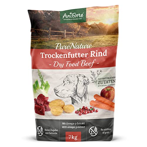 Natürliches Hunde Trockenfutter Rind 7kg - Saftiges Rindfleisch mit Kartoffeln, 100% Natur, getreidefrei & glutenfrei, für Allergiker, ohne künstliche Vitamine von AniForte