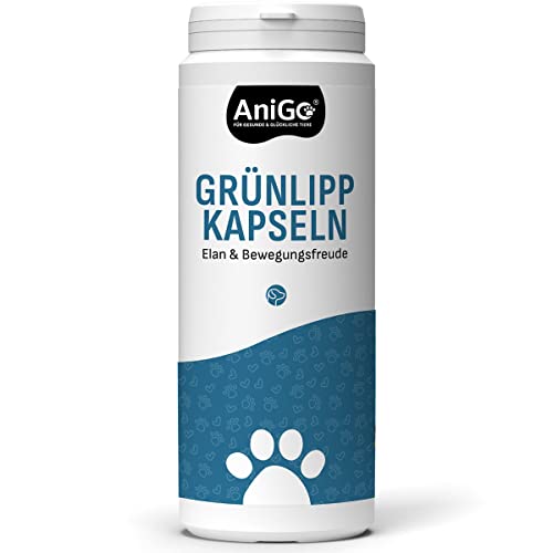 AniGo Grünlippmuschel Hund I Grünlipp Kapseln I 300 Stück – Grünlippmuschelextrakt für Hunde, nach behandelter Arthrose Arthritis I Gelenktabletten mit Grünlippmuschelpulver von AniGo