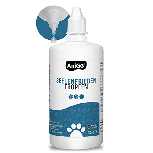 AniGo Seelenfrieden Tropfen, Relax Liquid, Anti-Stress Tropfen für Hunde, Katzen & Haustiere, Beruhigungsmittel gegen Stress, Angst | natürliche Entspannung mit hoher Akzeptanz, 110ml von AniGo