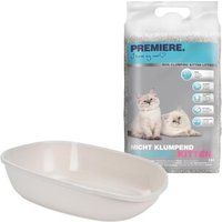 AniOne Junior Set PREMIERE Kittenstreu Hygienic 12 l + AniOne Junior Toilette offen beige von AniOne