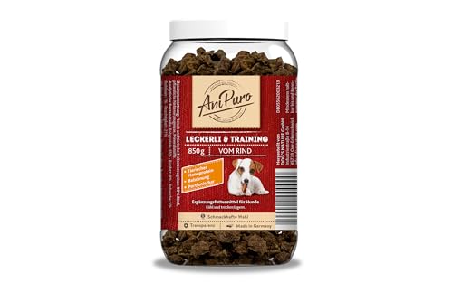 AniPuro 850g Snackbecher Leckerli & Training vom Rind, Belohnungssnack, hochwertig, getreidefreie Rezeptur, tierisches Monoprotein, hoher Proteingehalt, für große und kleine Hunde von Ani Puro