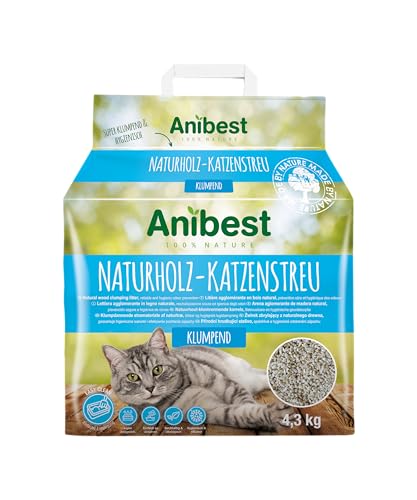 Anibest Katzenstreu, klumpendes Einstreu-Granulat für Katzen, 100 % natürliche & geruchsbindende Streu, saugstarke & nachhaltige Klumpstreu fürs Katzenklo, leicht dosierbar, 4,3 kg/ 10 l von Cat's Best