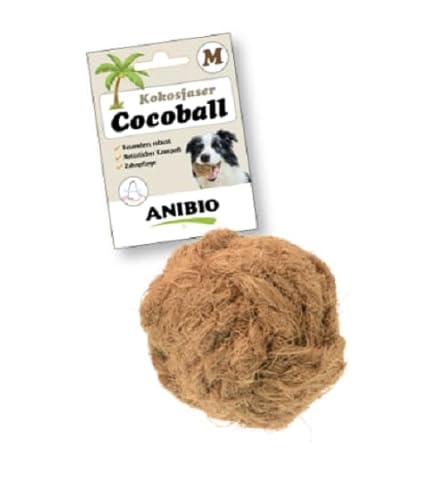 Anibio Cocoball Größe M - Kokos Ball aus Reiner Kokosfaser - Kauvergnügen und Kauspielzeug für Hunde - Reinigt die Zähne - Kokosball ca. 7cm von Anibio