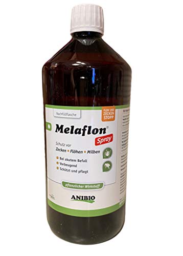 Anibio Melaflon Spray 1000 ml - ohne Sprühkopf - Ungezieferbekämpfung für die direkte Anwendung auf dem Tier - für Hunde und Katzen von Anibio