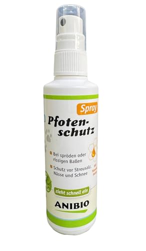 Anibio Pfotenschutz Spray 100ml - für Hunde - schnell einziehend - Schutz der Ballen vor Streusalz, Splitt, Kälte, EIS und Schnee - natürliches Pfoten Schutzspray von Anibio