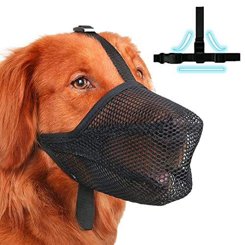 Hund Maulkorb, Weiche Verstellbare Mesh Maulkörbe, Atmungsaktive Haustier Maske Hundetraining Maulkorb für Kleine Mittlere Große Hunde (S, Schwarz) von Aniepaa