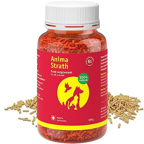Anima-Strath Granulat - Natürliches Nahrungsergänzungsmittel für Hunde & Katzen | Immunsystem & Verdauungspflege, 61 Nährstoffen, Vitaminen, Mineralien, Aminosäuren & präbiotischen Qualitäten (100 gr) von Anima-Strath