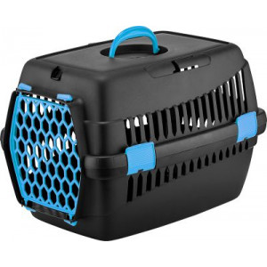 Reisekorb Pet Carrier für Hund und Katze Schwarz/Blau von Animal Boulevard