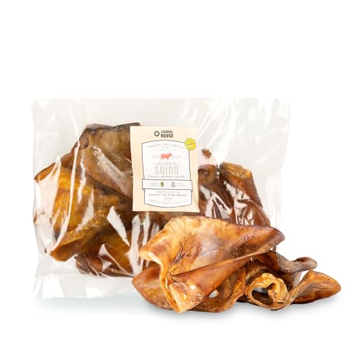 Animal House - Natürlicher Snack für Hunde, Barf an den Schweineohren, italienische Proteinleckerei für das Wohlbefinden Ihres Hundes (500 g, Schweineohren) von Animal House