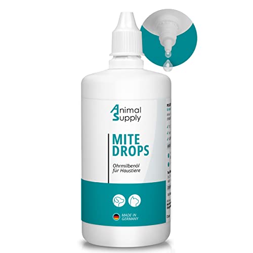 Animal Supply Ohrmilbenöl für Hunde, Katzen & Haustiere 110ml sofort wirksames Mittel – gegen Ohrmilben mit Kamille, Sanfte Pflege bei Juckreiz im Ohr von Animal Supply