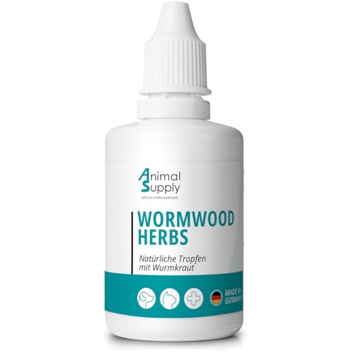 Animal Supply Wurm-Kraut Liquid Tropfen flüssig 50ml, Wurmkur sekundierend für alle Haustiere, Hund, Katze, natürliche Rezeptur, Wurmmittel sekundierend, kein Anthelminthikum von Animal Supply