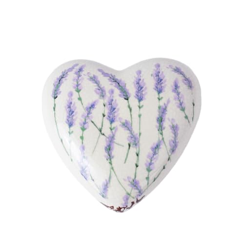 Animal Tree Keramik Tierurne Heart with Lavender, personalisierbare Tierurne mit Holzdeckel für Hunde und Katzen, Für Tiere bis zu einem Lebendgewicht von ca. 3 kg von Animal Tree