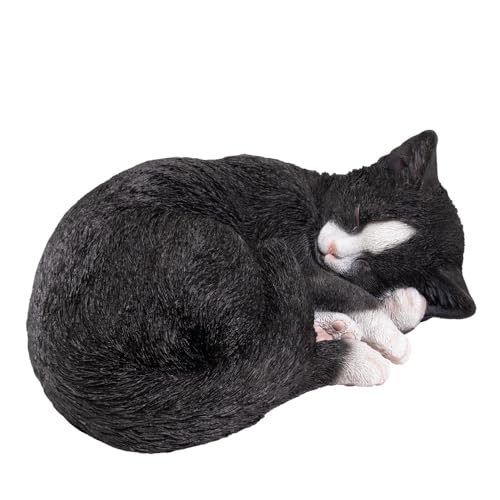 Animal Tree Keramik Tierurne Tuxedo-Katze eingerollt, personalisierbare Tierurne für Hunde und Katzen, Für Tiere bis zu einem Lebendgewicht von ca. 20 kg von Animal Tree