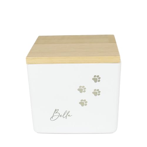 Animal Tree Keramik Tierurne White Cube, personalisierbare Tierurne mit Holzdeckel für Hunde und Katzen, ür Tiere bis zu einem Lebendgewicht von 1 kg von Animal Tree