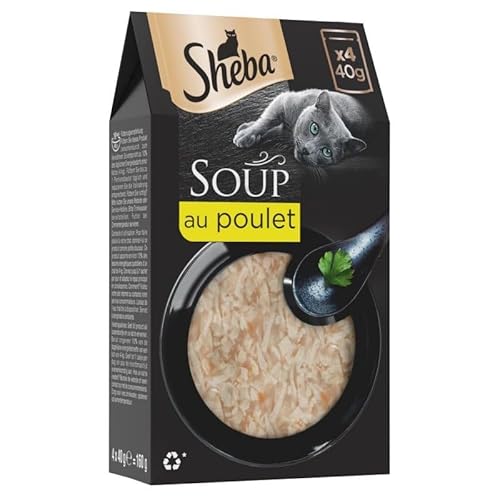 Animals Sheba Suppe mit Frischebeutel mit Hühnerfilets für Katzen, 4 x 40 g, 4 Stück von Animals